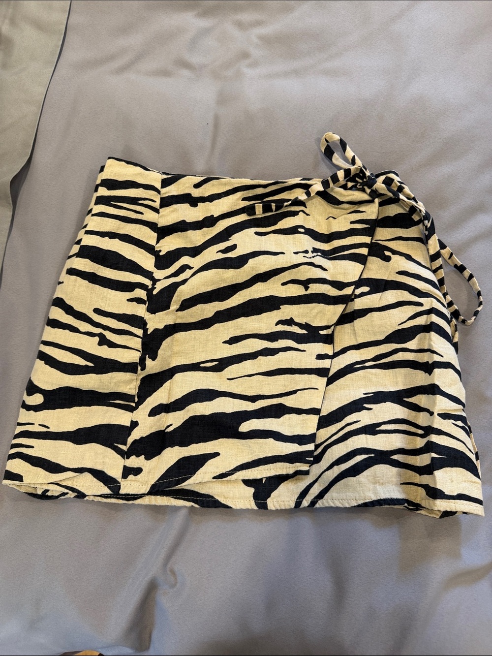 INDAH - Black and Cream Zebra Print Wrap Skirt